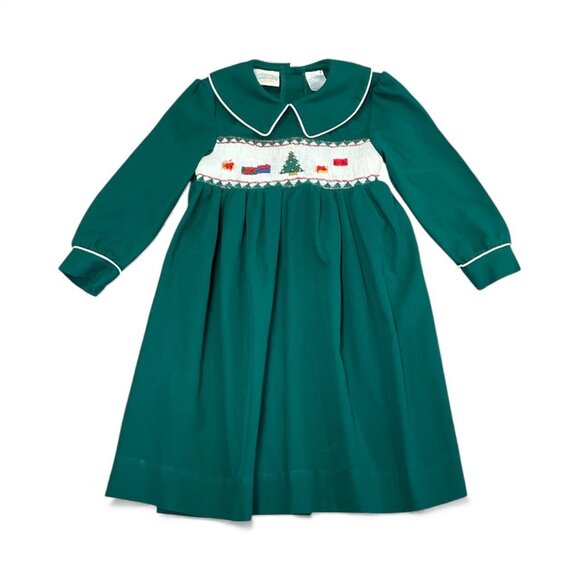 Vtg Polly Flinders Heirlooms Smocked Dress Christmas Tree Embroidery Holiday 4T - greenwatershopping.com Vtg Polly Flinders Heirlooms Smocked Dress Christmas Tree Embroidery Holiday 4T - greenwatershopping.com